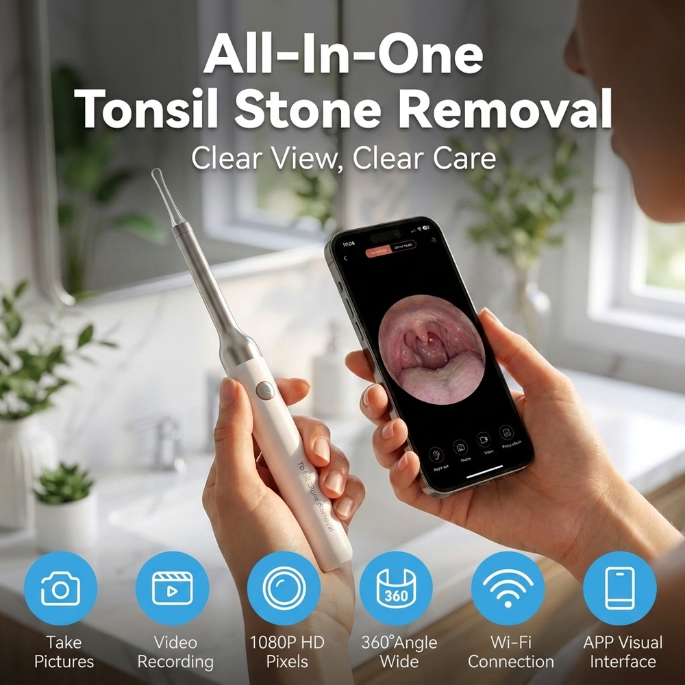 Tonsil Stone Removal Complete Kit & Camera UHD