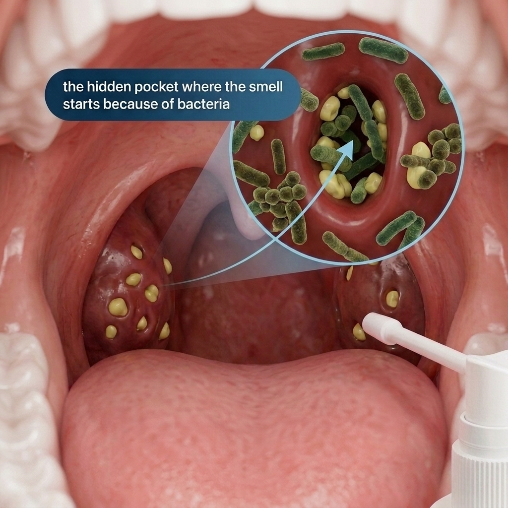 Tonsil Stone Spray - Reach & Clean Hidden Bacteria