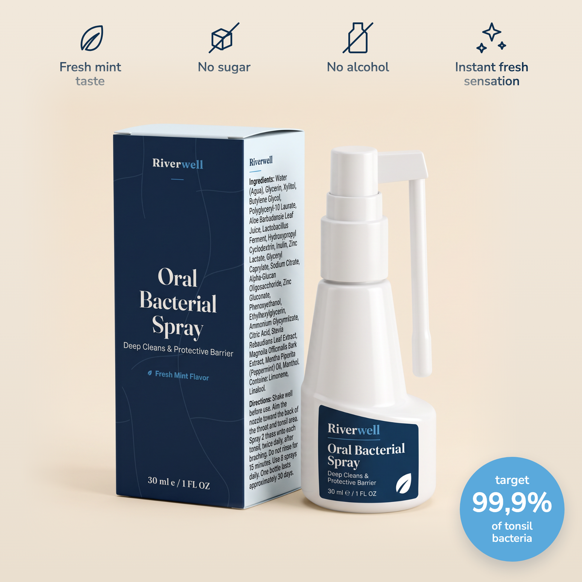 Tonsil Stone Spray - Reach & Clean Hidden Bacteria - KB